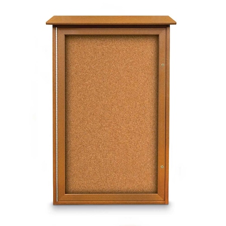 United Visual Products Indoor Enclosed Combo Board, 72"x36", Satin Frame/Black Porcelain & Cork UVCB7236-BLKPORC-CORK